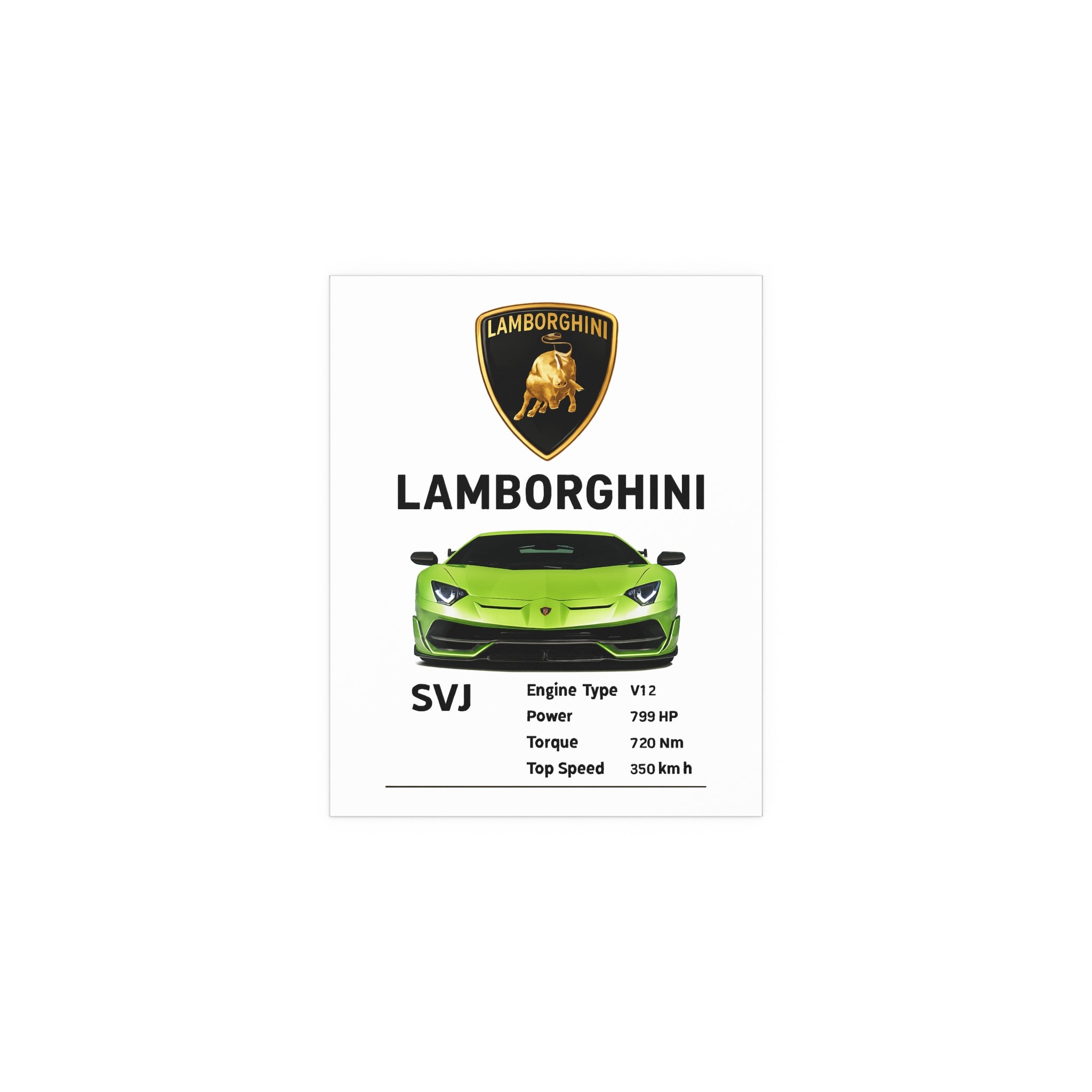 SS Lamborghini SVJ Poster